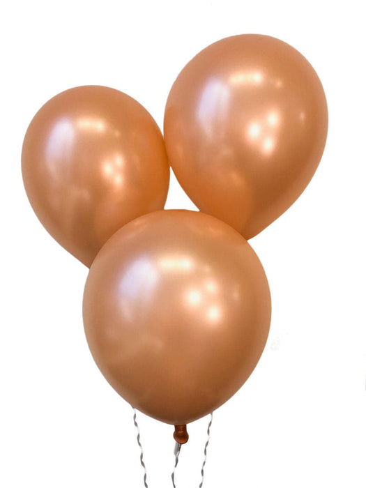 Wholesale 12 Inch Latex Balloons | Metallic Rose Gold | 144 pc bag x 25 bags