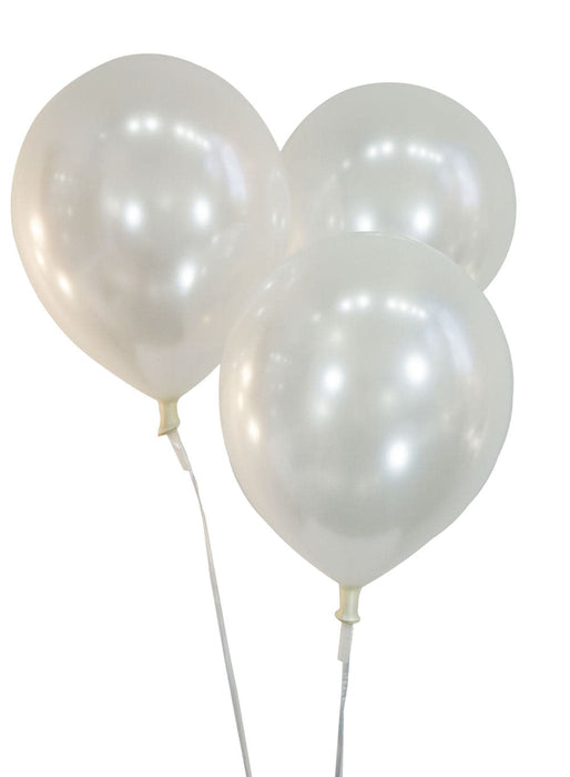 12 Inch Pearlized White Latex Balloons | 100 pc bag