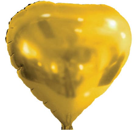 18" Gold Heart Balloons | 50 pc