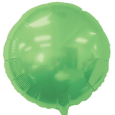 18 Inch Lime Green Balloons | Round Foil Balloons | 50 pc