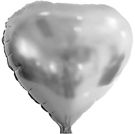 18" Silver Heart Balloons | 50 pc