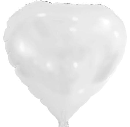 18" White Heart Balloons | 50 pc